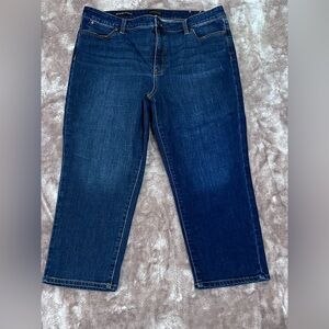 Talbots Dark Blue Straight Leg Crop Jeans, 16P, like NEW
